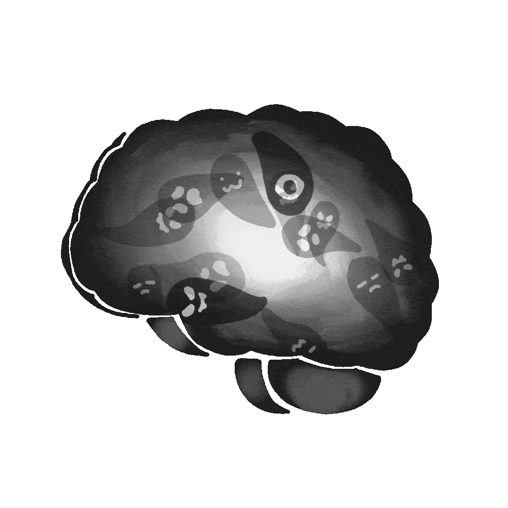 Rotating Brain With Voices